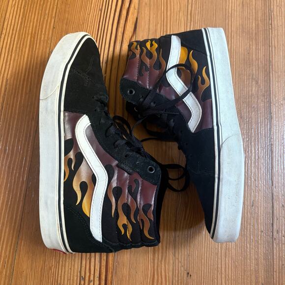 VANS Filmore black suede flame high top lace mens sneakers SIZE 9 - Picture 2 of 8